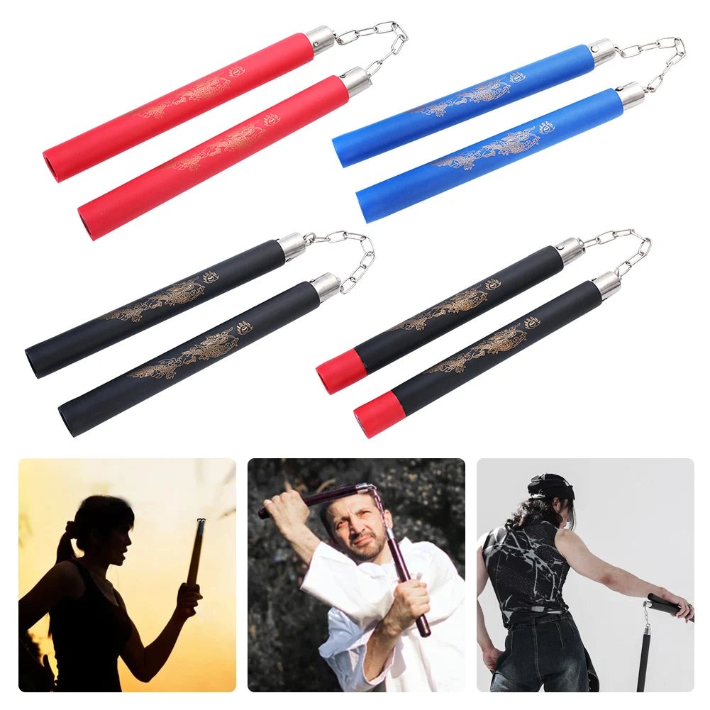 Foam Grip Nunchucks with Chain Fitness Nunchakus Safe Foam Training Nunchucks Practice Nunchaku for Practice and Training