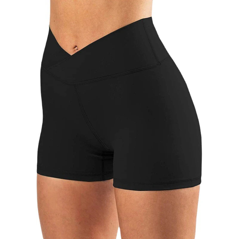 V Cross Waist Yoga Shorts for Women Seamless Gym Shorts Scrunch Butt Workout Shorts Women Running Amplify Sports Shorts