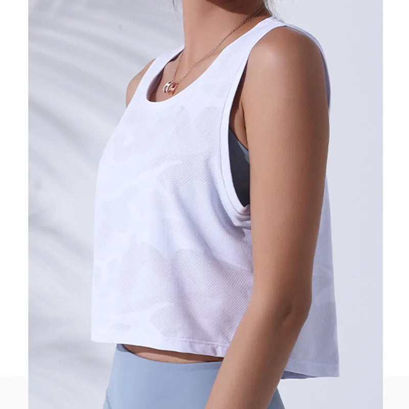 Women's Yoga Vest Camouflage Printed Sleeveless Running Fitness Sports Tank Tops Workout BreathableTank Top Female Sportswear