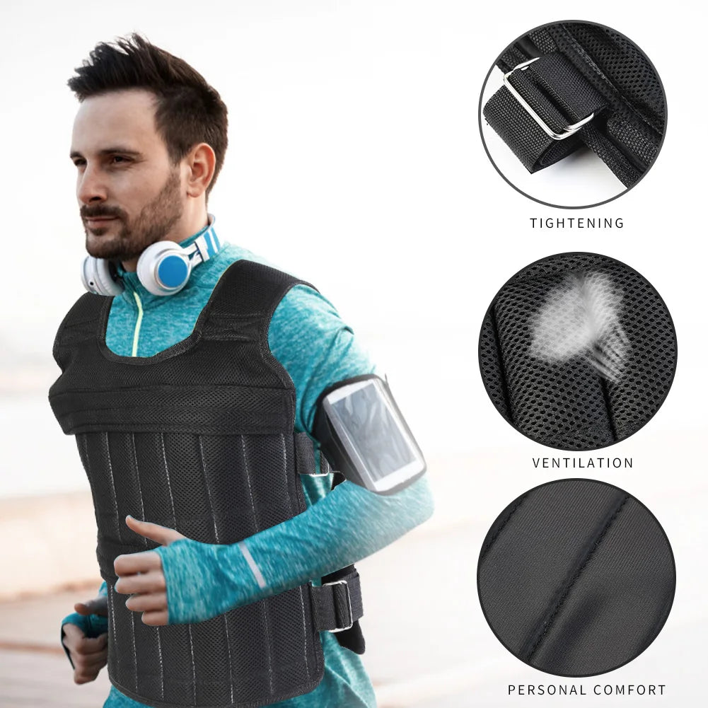 3/15/35kg Weight Training Suit Empty Bag Fitness Running Vest Adjustable Weight Jacket Workout Equipment for Workout Jogging