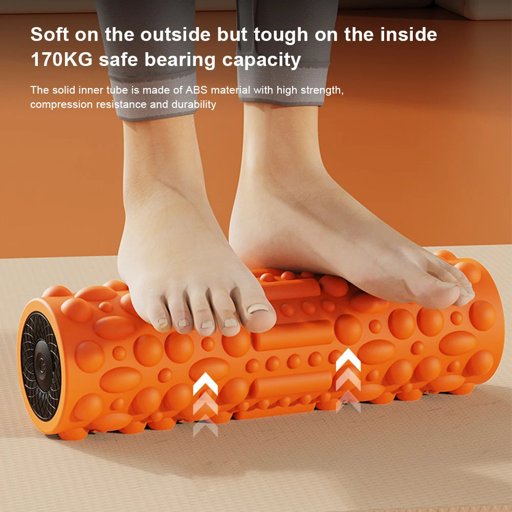 Electric Vibrating Foam Roller Yoga Column Rechargeable Exercise Roller 5 Modes Muscle Roller for Bodybuilding