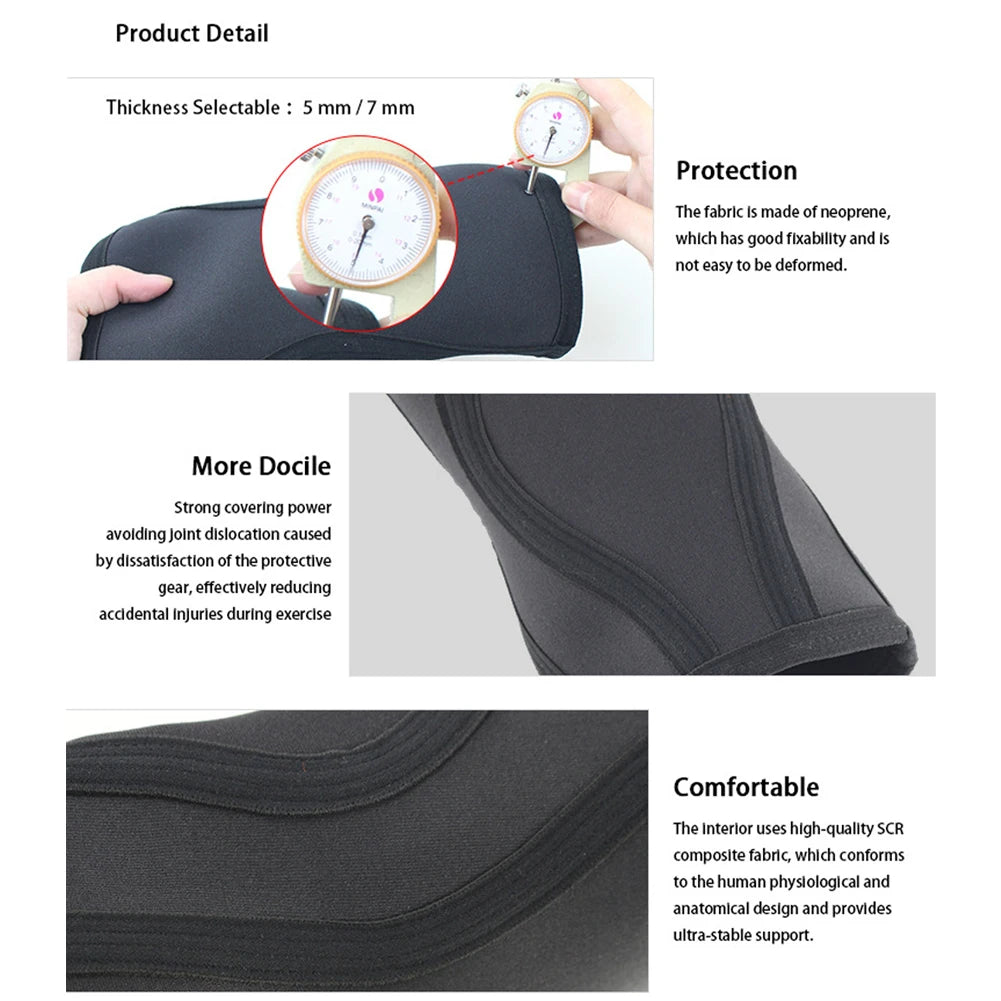 7mm Neoprene Thickened Knee Braces Non-Slip Knee Compression Sleeve Knee Guard for Meniscus Tear Running Weightlifting Workout