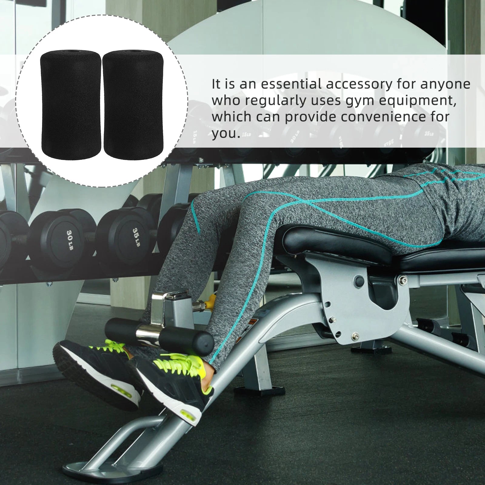 4pc Ab Training Sleeve Rolling Foam Roller Gym Exercise Foot Exercise Machines Roller sit-up board hook Foot foam fitness Pad